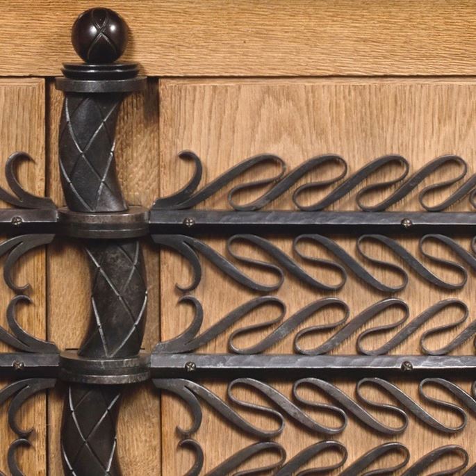 Raymond Subes - Unique cabinet in brushed oak and wrought iron | MasterArt